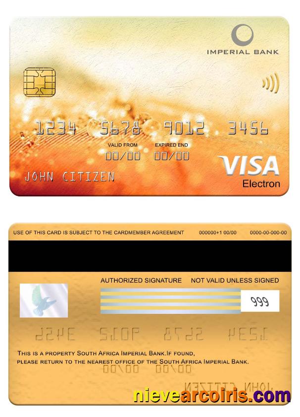 South Africa Imperial Bank visa electron card